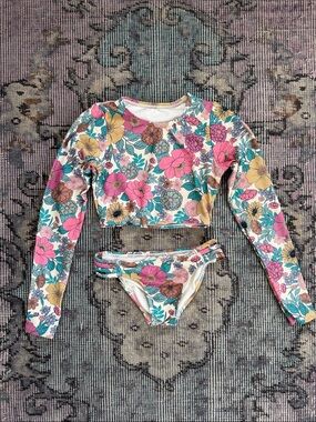 O'Neill Girls Floral Long Sleeve Bikini Set